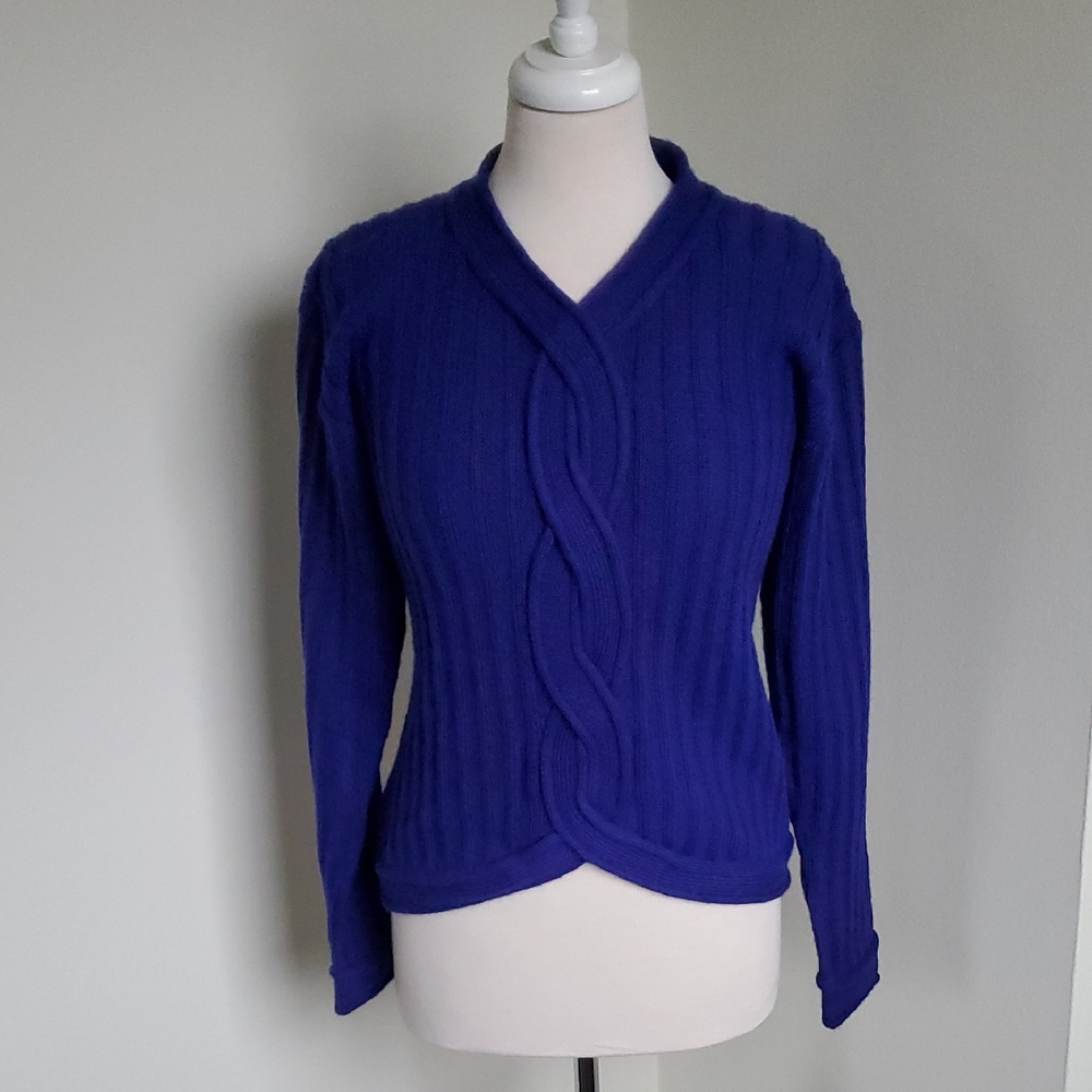EUC Peruvian Connection 100% Alpaca Made In Peru Blue-Purple Sweater Sz M